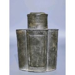 567.清代潮阳名家《颜顺利》六角锡茶叶罐_锡壶/锡器_行行行书店【7788