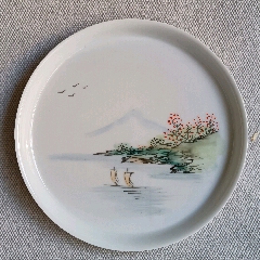 大本堂真品老瓷器晚清广彩粉彩文房花卉水洗传统文化老物件包老-彩绘瓷