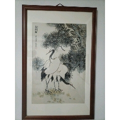 印刷】《宫本武藏枯木鸣鵙图》7212书画挂轴日本回流字画工艺画_花鸟