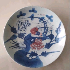 80年代景德镇青花玲珑龙纹折盘4个17.8cm_青花瓷_廊坊收藏【7788旧书网】