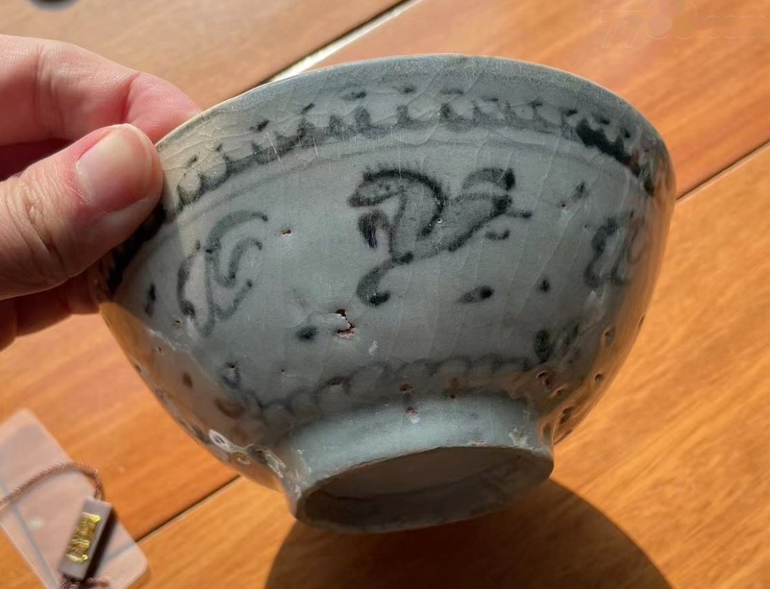 日本回流支钉烧青花山水老盘_青花瓷_唐亭收藏【7788旧书网】