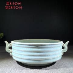 宋代建窑兔毫标本，经典青蓝兔毫茶盏。釉面肥厚润泽，毫丝清晰立体，条