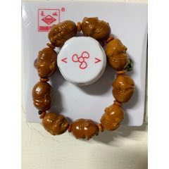 橄榄核雕～玉兰花手串-橄榄核雕-7788红宝书
