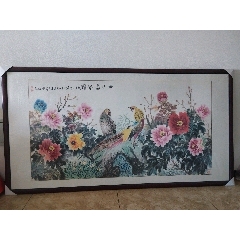 鳥 画賛 紙本掛軸 中国？ 作者不詳 次言？次公筆 印刷】《宫本武藏枯木鸣鵙图》7212书画挂轴日本回流字画工艺画_花鸟