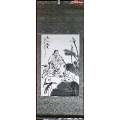 治老，民国时期佛系字画《船中涌现观音像》国画书法古玩字画。纸本软片
