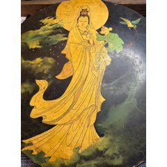 创汇时期铜胎堆朱剔红花瓶一个带原标签红牡丹花手工雕刻_旧漆器_天雅
