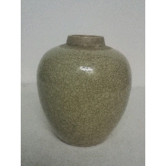 景德镇建国瓷厂黄釉堆白梅花天球瓶_黄釉瓷_怀旧时光古玩店【7788旧书网】