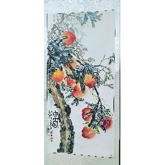 碧山，水墨花鸟画《松鹤图》国画书法手绘字画。纸本绫裱画心尺寸93*40_