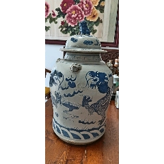 青花【山水人物图罐】_青花瓷_路旁小店欢迎您【7788红宝书】
