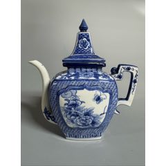 清代青花缠枝莲双喜纹兽耳瓶-青花瓷-7788旧书网