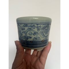 清代青花凤凰罐古董古玩收藏瓷器文玩家居中式摆件书房博古架_青花瓷_满