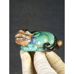 民国时期，胭脂红山水鼻烟壶。器形好，画工精细，完整。_旧鼻烟壶_诚信
