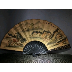 日本折扇昭和时期京都十松屋福井谨制武士扇御舞扇_其他扇子_老弄堂