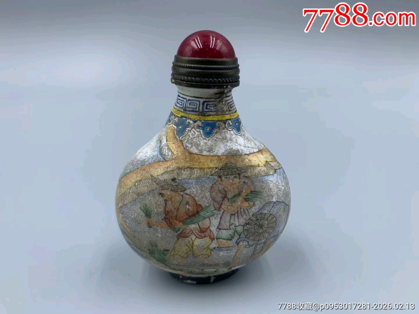 清代铜胎画珐琅鼻烟壶，-鼻烟壶-7788奇石收藏