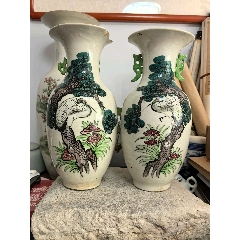 仿古80年代90年代炉钧釉钧窑瓷花瓶瓷器收藏品老货古玩仿古红釉窑变四方