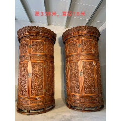 古董老黄花梨家具传世清代黄花梨雕龙纹交椅明清黄花梨家具会所_木椅/凳