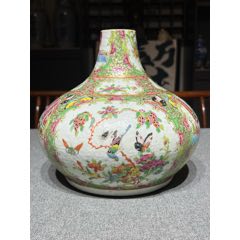 清雍正粉彩花卉瓜棱壶_旧瓷器_茳楠骨玩【7788旧书网】