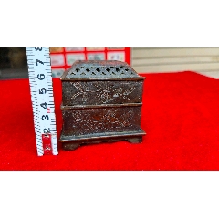 清末 古銅 宣徳橋耳方炉 大型香炉 大明宣徳年製 款 寺院銅爐 幅15cm茶道具 清代大明宣德六年工部尚书臣吴邦佐造款桥耳铜香炉_铜炉_古玩于的店