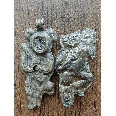 中古日本工艺盆栽金工作家大渊武则（光则）作纯银制松竹梅吉祥物_其他