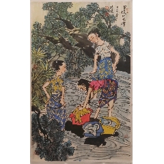 祁峰奔马图_人物国画原作_文心书屋【7788旧书网】