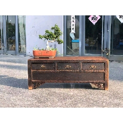 古董老黄花梨家具传世清代海南黄花梨独板平头案大条案明清家具_木桌/几
