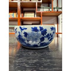 清中期青花山水人物长颈瓶_青花瓷_明清精品古玩店【7788旧书网】