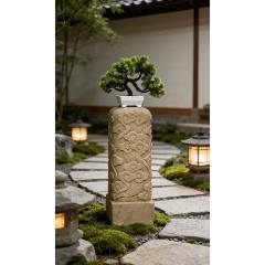 青石四面满工仙女石柱墩庭院摆件-石塔/石柱-7788红宝书